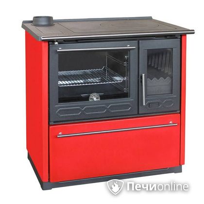 Отопительная печь Plamen 850 Glas красная труба слева в Белгороде