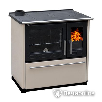 Отопительно-варочная печь Plamen 850 Glas крем труба слева в Белгороде