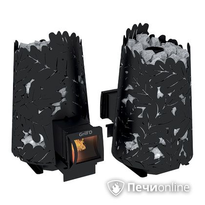 Дровяная печь-каменка GrillD Dubravo 180 long black в Белгороде