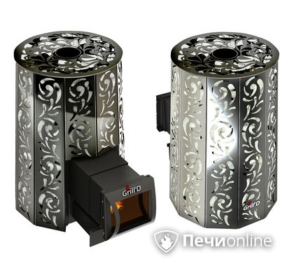Дровяная печь-каменка GrillD Violet long Жадеит 80 в Белгороде