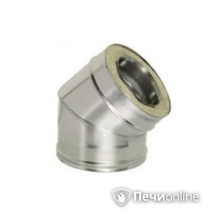 Дымоход Дымок Колено 45° с изоляцией 0,8 мм. OТFR45  120/200 в Белгороде