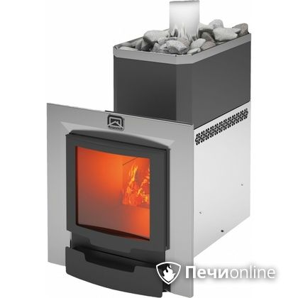 Дровяная банная печь Теплодар Русь 12 ЛНЗП Панорама Профи (дверь 17 с обрамлением) в Белгороде