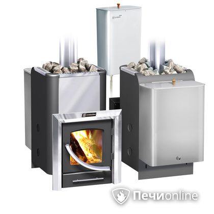 Дровяная банная печь Ермак Элит 20-ПС стекло нержавеющая сталь регулируемый тоннель в Белгороде