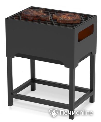 Мангал Везувий Турист №1 с чугунной решеткой "СТЕЙК" на подставке в Белгороде