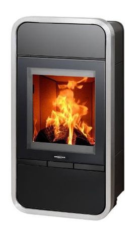 Печь-камин ABX Smart (Trim), черная, нержавеющая сталь в Белгороде