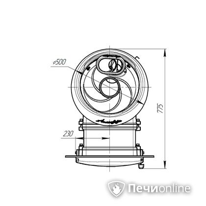 Дровяная печь-каменка Прометалл Атмосфера L комбинированная сетка-ламель Змеевик наборный в Белгороде
