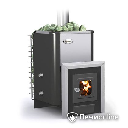 Дровяная банная печь Ермак -Элит 16-С стекло нержавеющая сталь в Белгороде