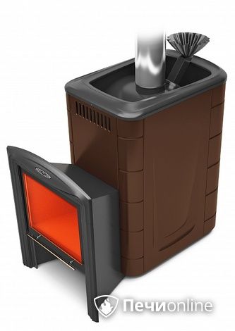 Дровяная банная печь TMF Гейзер 2014 Inox Витра ЗК шоколад в Белгороде