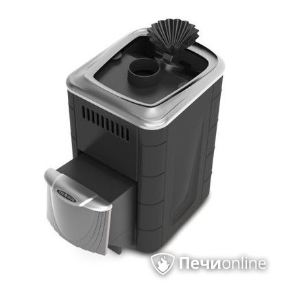 Дровяная банная печь TMF Гейзер Мини 2016 Carbon закрытая каменка нержавеющая дверь антрацит в Белгороде