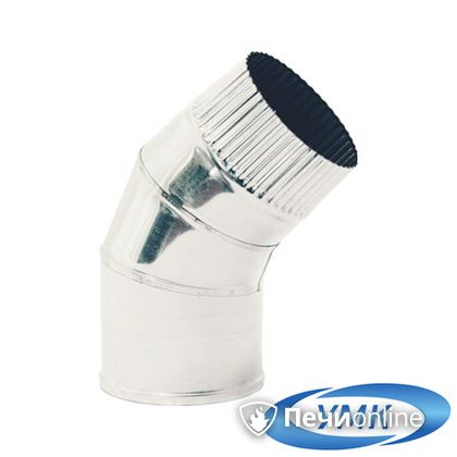 Дымоход УМК Отвод 135° D115 0.5мм нержавейка в Белгороде