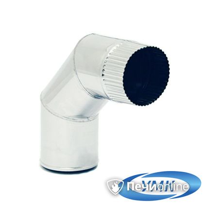 Дымоход УМК Отвод 90° D150 1.0мм нержавейка в Белгороде