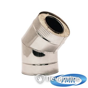 Дымоход УМК Сэндвич-отвод 135°  D115х200 Н+Н 1.0мм 0.5мм по воде в Белгороде