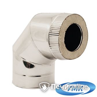 Дымоход УМК Сэндвич-отвод 90° D80х160 Н+Н 0.5мм 0.5мм по воде в Белгороде