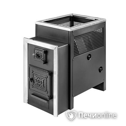 Дровяная банная печь Радуга ПБ-22 с теплообменником 6 мм прочистная дверца усиленная каменка в Белгороде