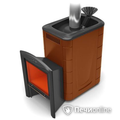 Дровяная банная печь TMF Гейзер 2014 Carbon Витра терракота в Белгороде