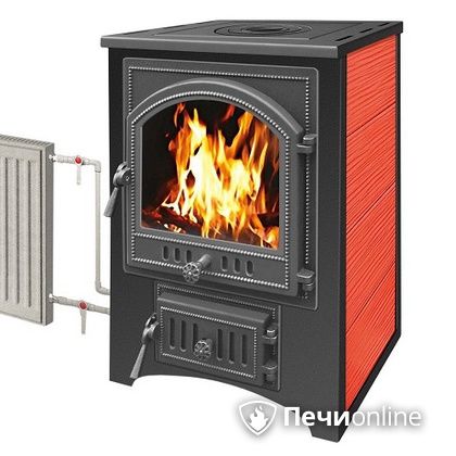 Печь-камин Везувий ПК-01(205) с теплообменником красный в Белгороде