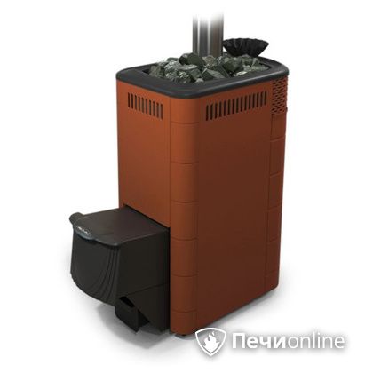 Дровяная банная печь TMF Гейзер XXL 2017 Inox дверь антрацит закрытая каменка терракота в Белгороде